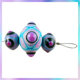 Handmade Hollow Core Glass Bead Set: 3 Lampwork Beads (Turquoise, Pink & Black)