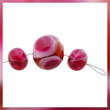 Handmade Hollow Core Glass Bead Set: 3 Lampwork Beads (Bright Ruby & Cranapple)