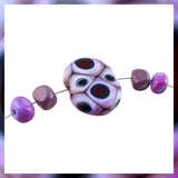 Handmade Glass Bead Set: 5 Lampwork Beads (Pinks, Violet & Red)