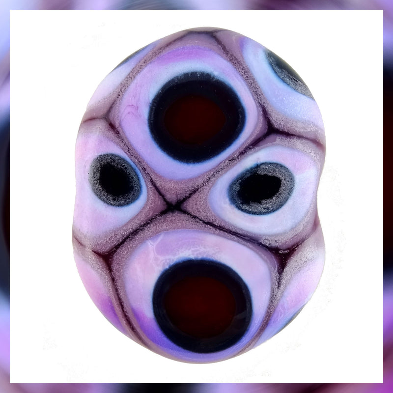 Handmade Glass Bead Set: 5 Lampwork Beads (Pinks, Violet & Red)