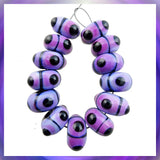 Handmade Glass Bead Set: 13 Lampwork Beads: A Baker's Dozen (Pinks, Violets & Black)