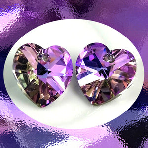 Swarovski Heart. Art. 6202, Vitrail Lt.: Pack Of 2