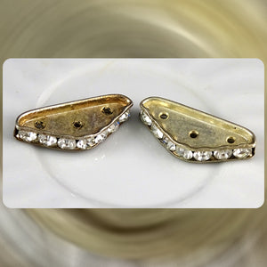 Vintage Rhinestone 3-Hole Spacer-Bar: Pack Of 2