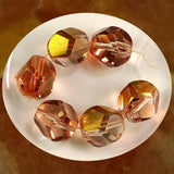 Faceted Nuggets - 12x10mm- Trans. Copper-Crystal Luster