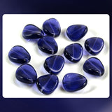Czech Glass Beads: Flat Oval Twist- Montana Blue - 16 x12mm (Bag of 12)