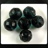 Czech Glass Beads: Trans. Montana Blue Faceted Round, 12mm (Bag of 6)