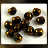 Czech Glass Beads: Jet/Ant. Gold Luster Window Beads - 8mm (Bag of 12)