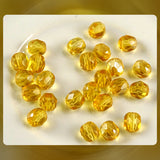 Czech Glass Beads: Trans. Lt. Topaz with Silver Luster, Faceted Round, 6mm (Bag of 25)