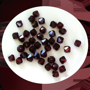 Swarovski 5328 Xilion Beads: 4mm Bi-cone / Pack of 40 / Burgundy