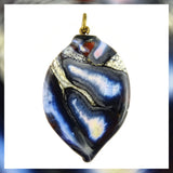 At The Torch! Handmade Glass Pendant - Molten Mix of Colors with Distressed Silver Leaf