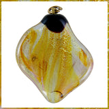 At The Torch! Handmade Glass Pendant - Molten Mix of Colors with Silver Leaf