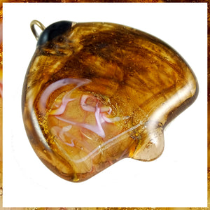 At The Torch! Handmade Glass Pendant - Molten Mix of Colors with Goldstone