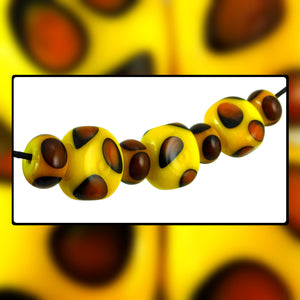 Handmade Glass Bead Set: Hollow Rectangles (7 Lampwork Beads)