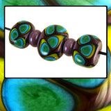 Handmade Glass Bead Set: Hollow Flat Ovals (5 Lampwork Beads)