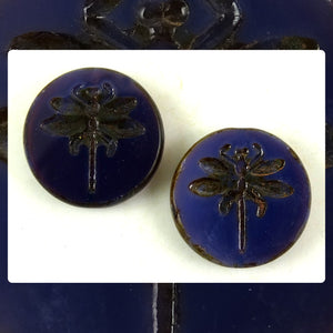 Czech Glass Beads: Table Cut Large Dragonfly Beads - Transparent Purple (Bag of 2)