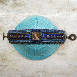 Sophia's Web Bracelet: Hand-Woven, Bead Embroidered, Hand-Decorated