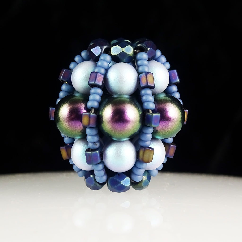 Patina Glow Focal Bead - Hand Woven