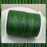 High Quality Round Leather Cord: Juniper Green (3 Meters / 3.28 Yards)