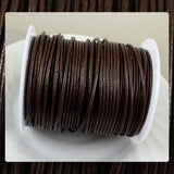 High Quality Round Leather Cord: Metallic Chocolate Brown (3 Meters / 3.28 Yards)