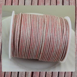 European Round Leather Cord: Distressed Pink (3 Meters / 3.28 Yards)