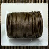 High Quality Round Leather Cord: Metallic Dark Bronze (3 Meters / 3.28 Yards)