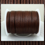 High Quality Round Leather Cord: Metallic Molasses  (3 Meters / 3.28 Yards)