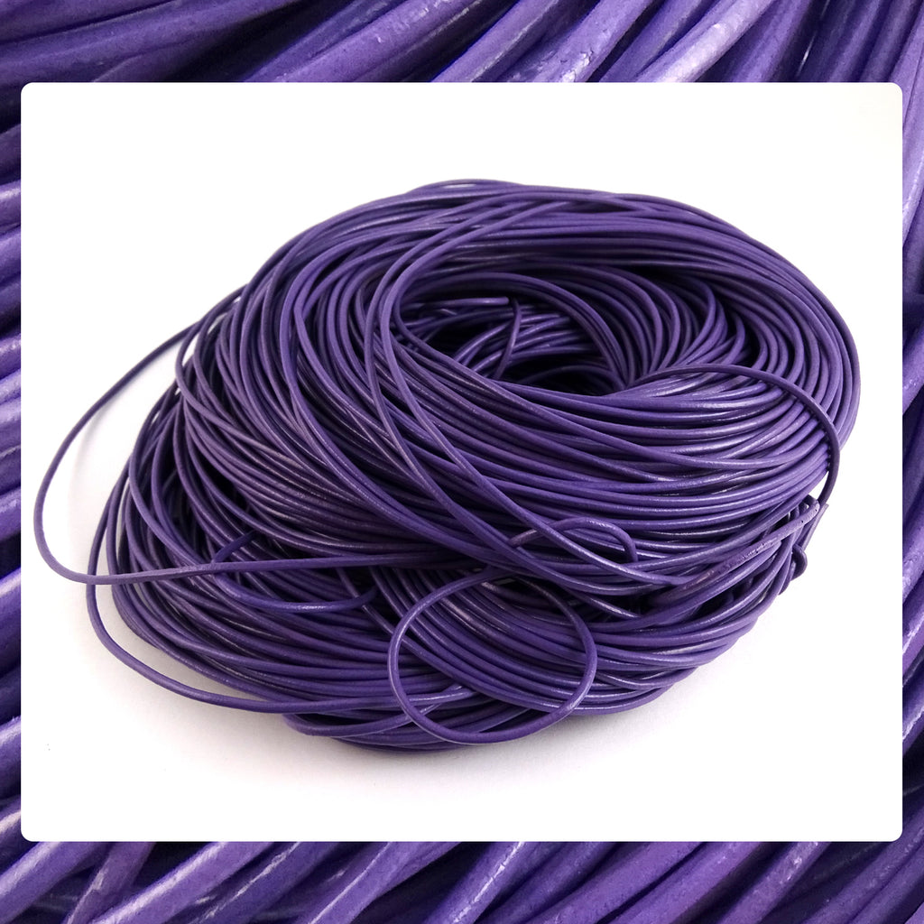 Quality European Leather Cord: Purple  (3 Meters / 3.28 Yards)
