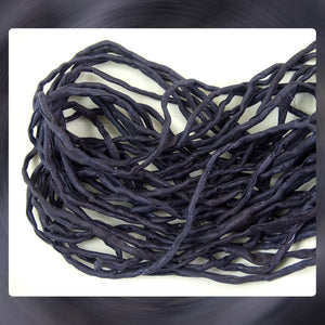 Hand Dyed Silk Cords: Charcoal Grey - Sold By The Individual Cord (Width: 2-3mm)