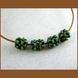 "Cage Beads": Hand-Woven Beaded Beads - Picasso Turquoise
