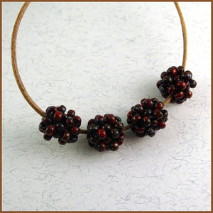 "Cage Beads": Hand-Woven Beaded Beads - Picasso Red