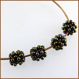 "Berry Beads": Hand-Woven Beaded Beads - Iridescent Bronze