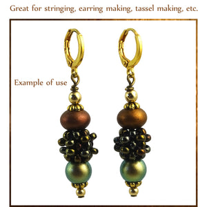"Berry Beads": Hand-Woven Beaded Beads - Iridescent Bronze