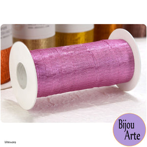 Italian Tubular Wire Mesh Ribbon - Vibrant Pink (20mm)