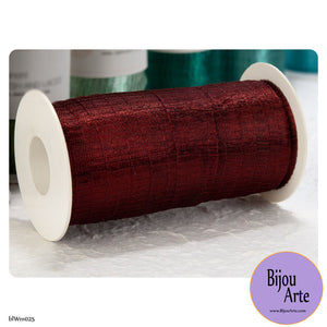 Italian Tubular Wire Mesh Ribbon - Bordeaux/Wine (20mm)