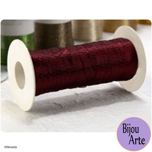 Italian Tubular Wire Mesh Ribbon - Bordeaux/Wine (6mm)