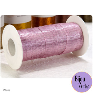 Italian Tubular Wire Mesh Ribbon - Pale Pink (20mm)