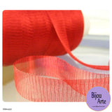 Italian Tubular Wire Mesh Ribbon - Scarlet (20mm)
