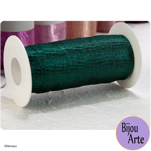 Italian Tubular Wire Mesh Ribbon - Deep Sea Green (20mm)