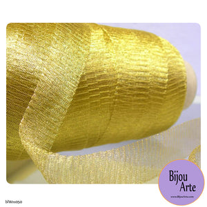 Italian Tubular Wire Mesh Ribbon - Antique Gold (20mm)