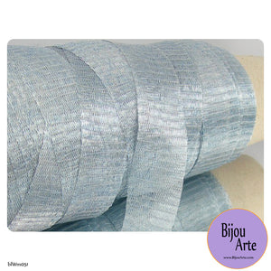 Italian Tubular Wire Mesh Ribbon - Silver Blue (20mm)