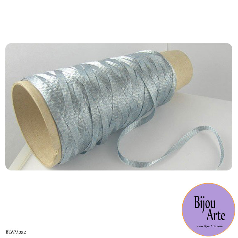 Italian Tubular Wire Mesh Ribbon - Silver Blue (6mm)