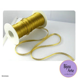 Italian Tubular Wire Mesh Ribbon - Antique Gold (6mm)