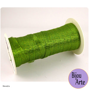 Italian Tubular Wire Mesh Ribbon - Peridot (6mm)