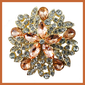 Vintage-Style Brooch: Rose and Crystal