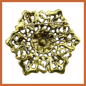 Vintage-Style Brooch: Rose and Crystal
