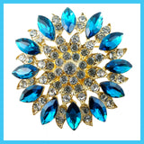 Vintage-Style Brooch: Capri Blue and Crystal