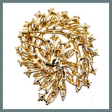 Vintage-Style Brooch: Sparkling Clear Crystal