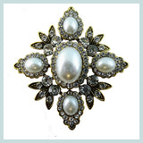 Vintage-Style Brooch: Faux Pearls and Crystal