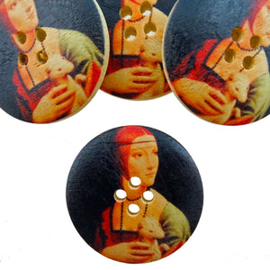 Leonardo Da Vinci's "Lady with Ermine" Button