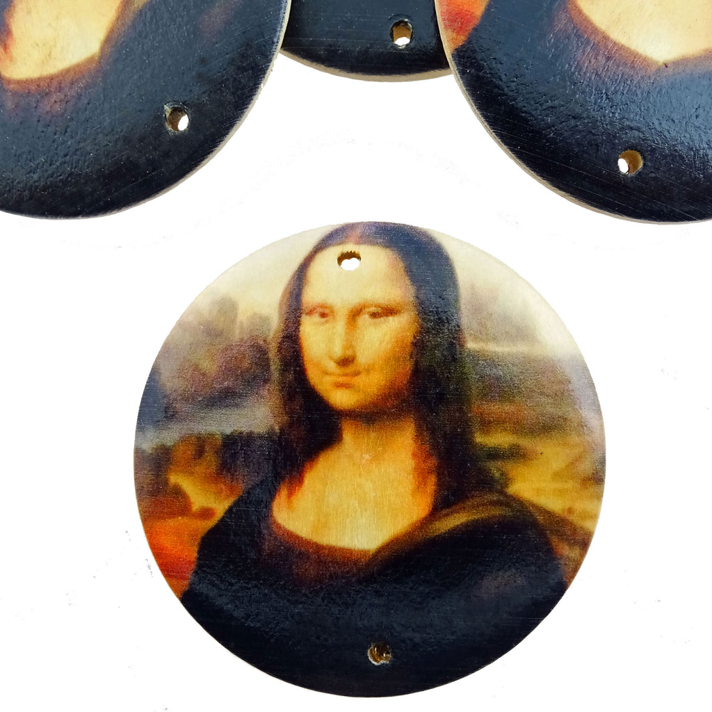 Mona Lisa Round Cabochon with 2 holes